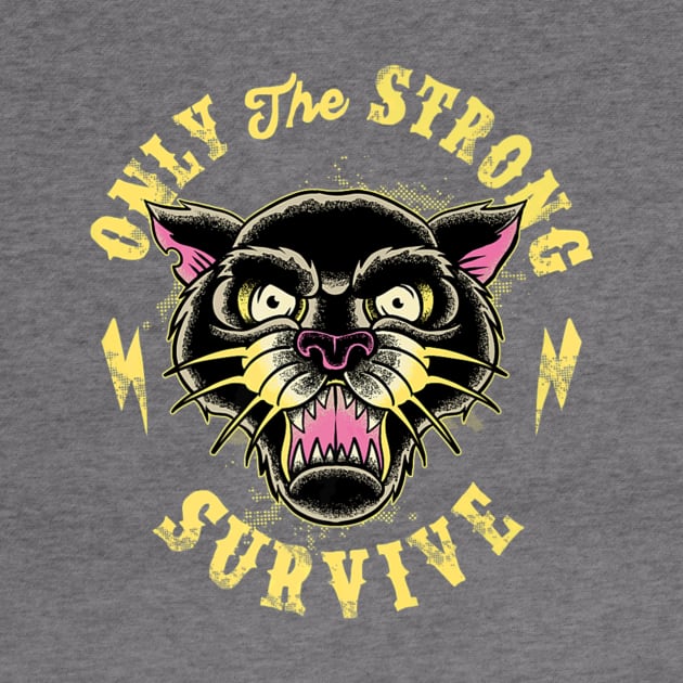 Black Panther Cat Strong Survive Tattoo by Macy XenomorphQueen